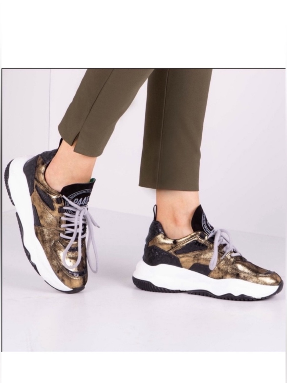 NWT P448 Luke Bronze Suede Sneakers Size 37